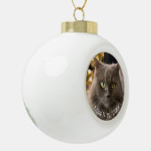 Personalisierte Katze Weihnachten Keramik Kugel-Ornament (Links)