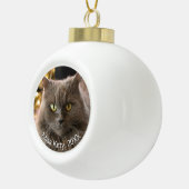 Personalisierte Katze Weihnachten Keramik Kugel-Ornament (Rechts)