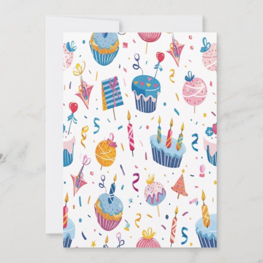 Personalisierte Katze zum Geburtstag Einladung (Rückseite)