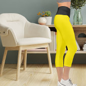 Personalisierte Katzen auf schwarz-gelb Capri Leggings