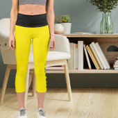 Personalisierte Katzen auf schwarz-gelb Capri Leggings