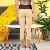 Personalisierte Katzen auf schwarzer Seite Capri Leggings