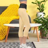 Personalisierte Katzen auf schwarzer Seite Capri Leggings