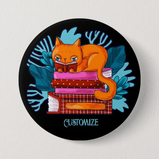 Personalisierte Katzen-genehmigte Bücher Button (Vorderseite)