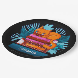 Personalisierte Katzen-genehmigte Bücher Pappteller