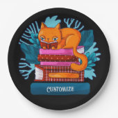 Personalisierte Katzen-genehmigte Bücher Pappteller (Vorderseite)