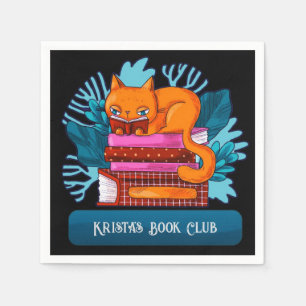 Personalisierte Katzen-genehmigte Bücher Serviette