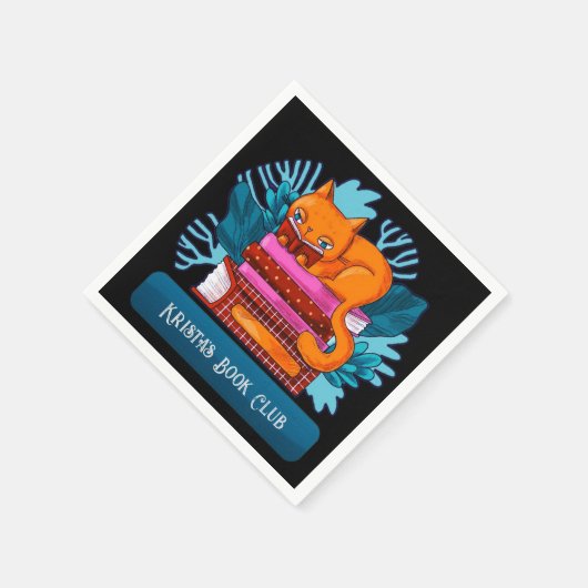 Personalisierte Katzen-genehmigte Bücher Serviette (Ecke)