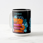 Personalisierte Katzen-genehmigte Bücher Zweifarbige Tasse (Vorderseite Links)