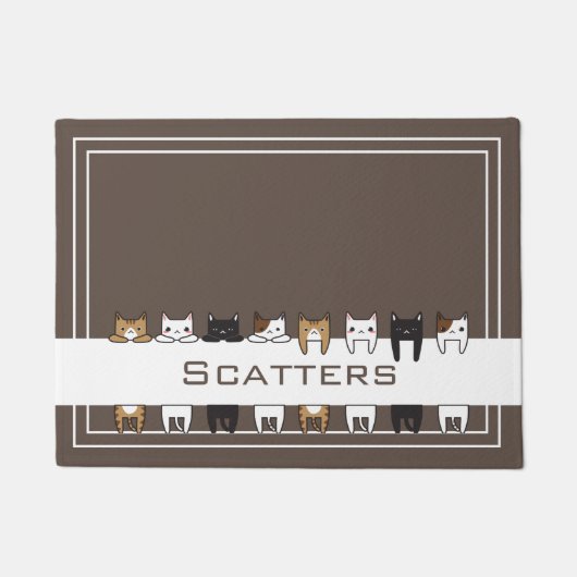 Personalisierte Katzen Nahrungs- und Wassermatte Fußmatte (Vorderseite)