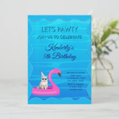 Personalisierte Katzen-Pool-Party Einladung (Stehend Vorderseite)