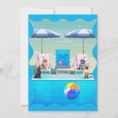 Personalisierte Katzen-Pool-Party Einladung (Rückseite)