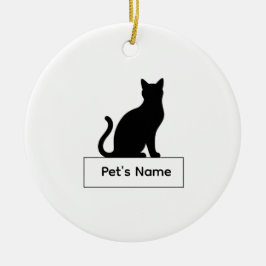 Personalisierte Katzen-Silhouette Weihnachten Haus Keramik Ornament