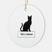 Personalisierte Katzen-Silhouette Weihnachten Haus Keramik Ornament (Links)
