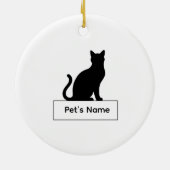 Personalisierte Katzen-Silhouette Weihnachten Haus Keramik Ornament (Hinten)