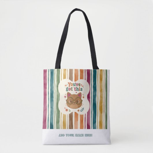 Personalisierte Katzen-Tragetasche | Schulbücher Tasche (Vorderseite)