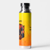 Personalisierte Katzen und Kürbis zu Halloween Trinkflasche (Links)