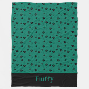 Personalisierte Katzenblanket Paws Name Forest Gre Fleecedecke