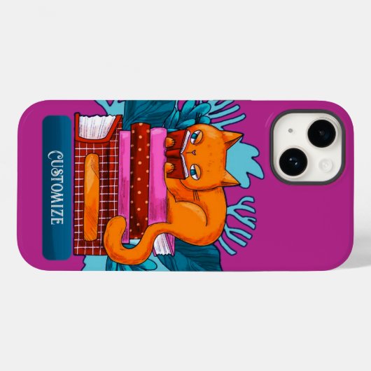 Personalisierte Katzenbücher rosa Case-Mate iPhone Hülle (Rückseite (Horizontal))
