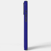 Personalisierte Katzenfoto-Collage-Monogramm blau Case-Mate iPhone Hülle (Rückseite / Links)