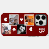 Personalisierte Katzenfoto-Collage Monogramm Borde Case-Mate iPhone Hülle (Rückseite (Horizontal))