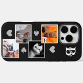Personalisierte Katzenfoto-Collage Monogramm schwa Case-Mate iPhone Hülle (Rückseite (Horizontal))