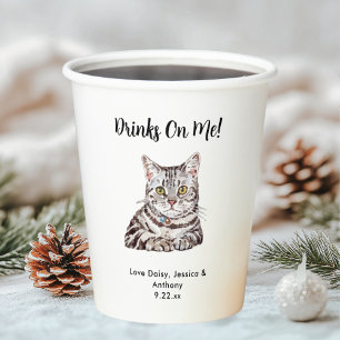 Personalisierte Katzenhochzeit Pappbecher
