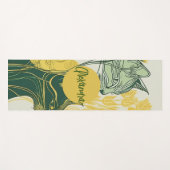 Personalisierte Katzenjacke im Grün- und Gelbbohst Yogamatte (Vorderseite (Horizontal))