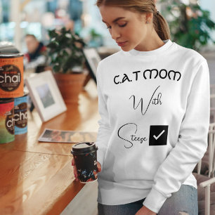 Personalisierte Katzenliebhaberin Schwarzes Skript Sweatshirt