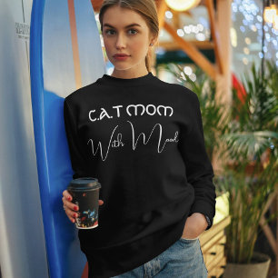 Personalisierte Katzenliebhaberin Weiße Schrift Sc Sweatshirt
