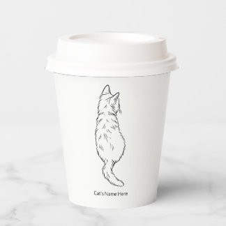 Personalisierte Katzenlinienkunst 8oz-Papierbecher Pappbecher