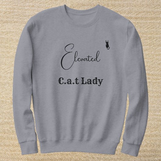 Personalisierte Katzenmutter im grauen und schwarz Sweatshirt