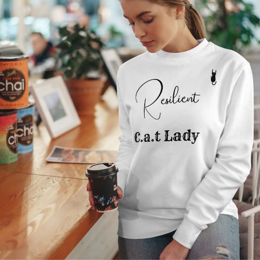 Personalisierte Katzenmutter in Weiß und Schwarz f Sweatshirt