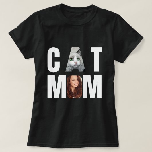 Personalisierte Katzenmutter, Katzenfoto T-Shirt (Design vorne)