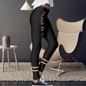 Personalisierte Katzenmutter Name Peach Schwarze S Leggings