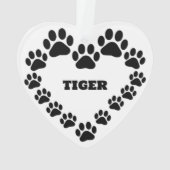 Personalisierte Katzenpfähle Herzdekoration Ornament (Rückseite)