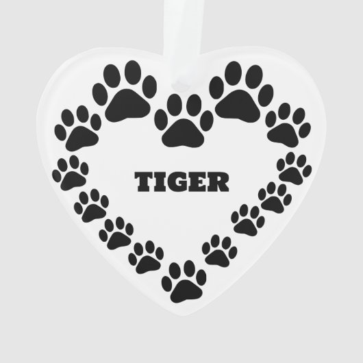 Personalisierte Katzenpfähle Herzdekoration Ornament (Rückseite)