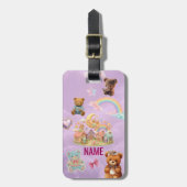 Personalisierte Kawaii-Ästhetik Lavendel Gepäckanhänger (Vorderseite vertikal)