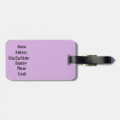 Personalisierte Kawaii-Ästhetik Lavendel Gepäckanhänger (Rückseite horizontal)
