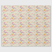 Personalisierte Kawaii-Blumenpalette für Kinder Geschenkpapier (Flach)