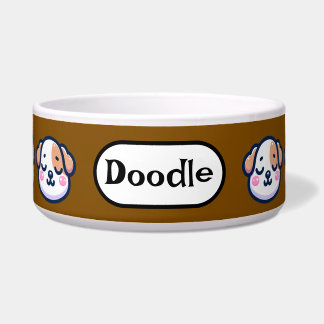 "Personalisierte Kawaii Dog Bowl mit Name-Tag" Napf