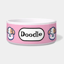 "Personalisierte Kawaii Dog Bowl mit Name-Tag"