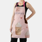Personalisierte Kawaii-Eiskaffee-Muster-Schürze Schürze (InSitu)