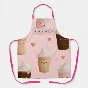 Personalisierte Kawaii-Eiskaffee-Muster-Schürze Schürze