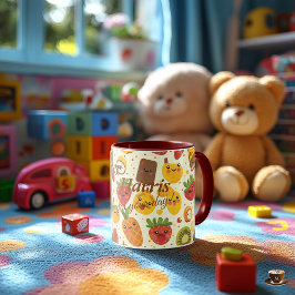 Personalisierte Kawaii Frucht-Tasse für Kinder Tasse