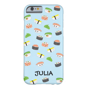 Personalisierte Kawaii-Illustration Blau Sushi Barely There iPhone 6 Hülle