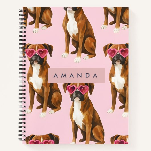 Personalisierte Kawaii Mode Boxer Hund Notizblock (Vorderseite)
