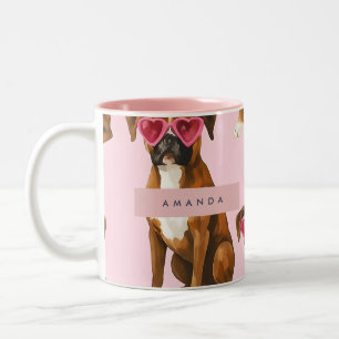 Personalisierte Kawaii Mode Boxer Hund Zweifarbige Tasse