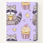 Personalisierte Kawaii-Raccoons mit Cupcakes-Muste Notizblock (Rückseite)
