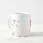 Personalisierte Keep Calm & Carry On Moderne Elega Kaffeetasse (Vorderseite Links)